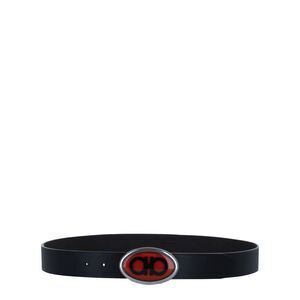 Ferragamo Pebbled Buckle Belt Black Mens